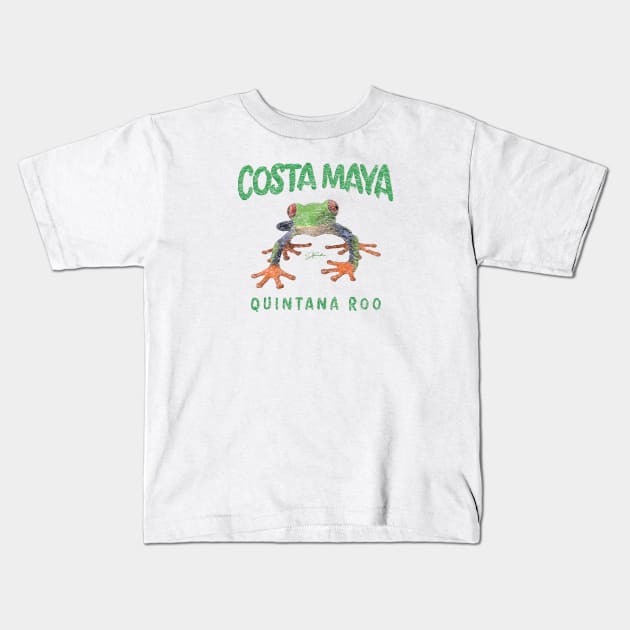 Costa Maya, Quintana Roo, Mexico Red-eyed Tree Frog Kids T-Shirt by jcombs